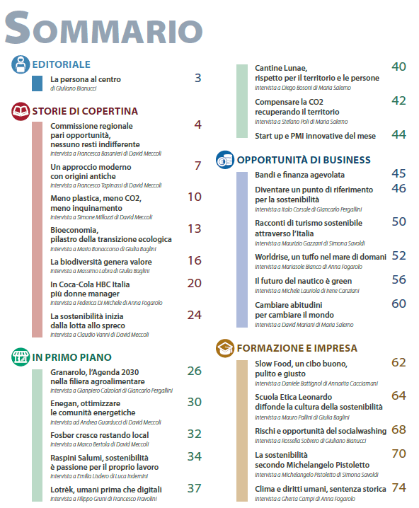 TOSCANA ECONOMY - Sostenibilità, un cambio di visione
